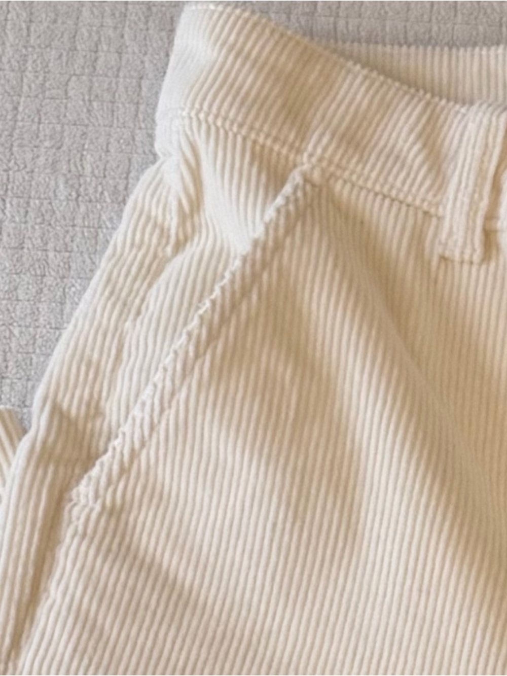 Everlane White Corduroy Straight Leg Pants Size 0 High Rise Minimalist Coastal - Picture 5 of 8
